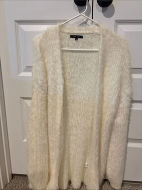 Love Tree Cream Fuzzy Open Cardigan Sweater